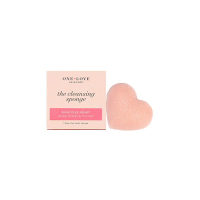 One Love Organics - The Cleansing Sponge Rose Clay Heart